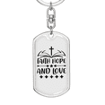 thumbnail image 5 of Faith Hope Cross Stainless Steel or 18k Gold Premium Swivel Dog Tag Keychain, 5 of 10