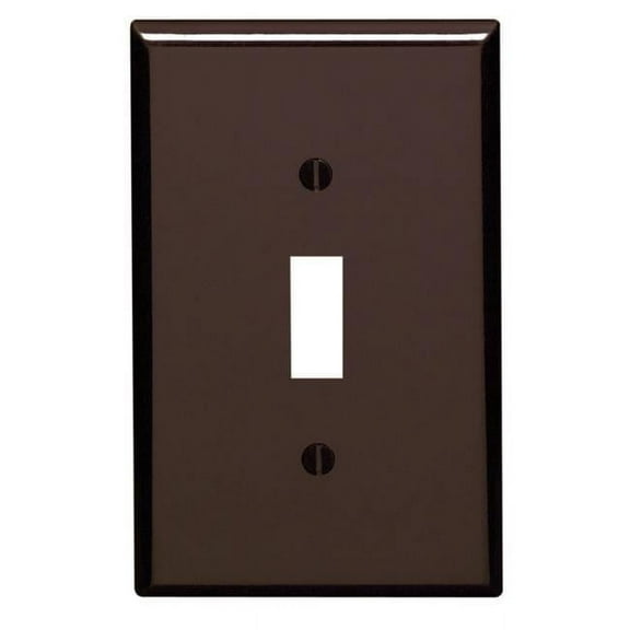Leviton  Brown 1 Gang Plastic Toggle Wall Plate - Brown