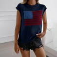 thumbnail image 2 of Women Tank Knit Tops Tshirts American Flag Tshirt Round Neck Blouses Summer Clothing Fashion Tee, 2 of 6