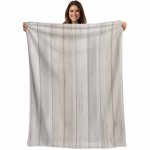 Beige Blanket Soft Cozy Warm Throw Blanket for Couch, Plush Fuzzy Flannel Fleece Blankets for Sofa, Farmhouse Simple Abstract Striped Wooden Grain Bed Blankets Lightweight Gifts for Women, 50"x80"