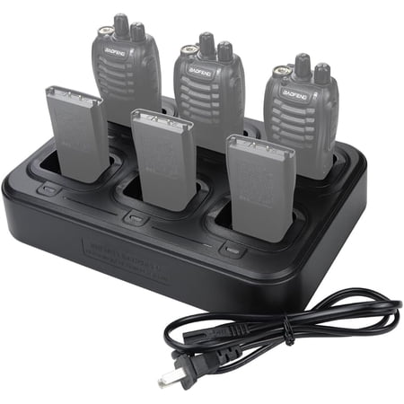 BAOFENG BF-888S Six-Way Radio Charger Multi Unit Charger Base for BF-888S BF-88ST BF-88A H-777 Walkie Talkie and Battery Pxton PX-888S Walkie Talkie