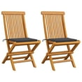 thumbnail image 4 of vidaXL Patio Chairs Outdoor Bistro Folding Chair with Cushions Solid Wood Teak, 4 of 21