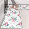 thumbnail image 2 of Kitchen Rugs Sets Of 2,Pioneer Flower Floral Print Pattern Anti Fatigue Kitchen Mat Rugs Non Slip Washable,Decorative Kitchen Floor Mats for Kitchen,Sink,Laundry,17"X47", 2 of 5