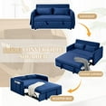 thumbnail image 3 of Lunale Convertible Loveseat Sleeper for Living Room, Modern Upholstered Futon Sofa Bed in Blue, 3 of 9
