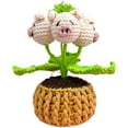 thumbnail image 2 of Crochet Potted Plants with LED Light Handmade Crochet Bellflower Mini Knitted Fake Flower Simulation Immortal Flower, 2 of 8
