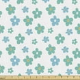 thumbnail image 1 of Floral Fabric by the Yard, Summer Design Simplistic Big Little Flowers on Plain Background Print, Upholstery Fabric for Dining Chairs Home Decor Accents, Blue Orange and White by Ambesonne, 1 of 5