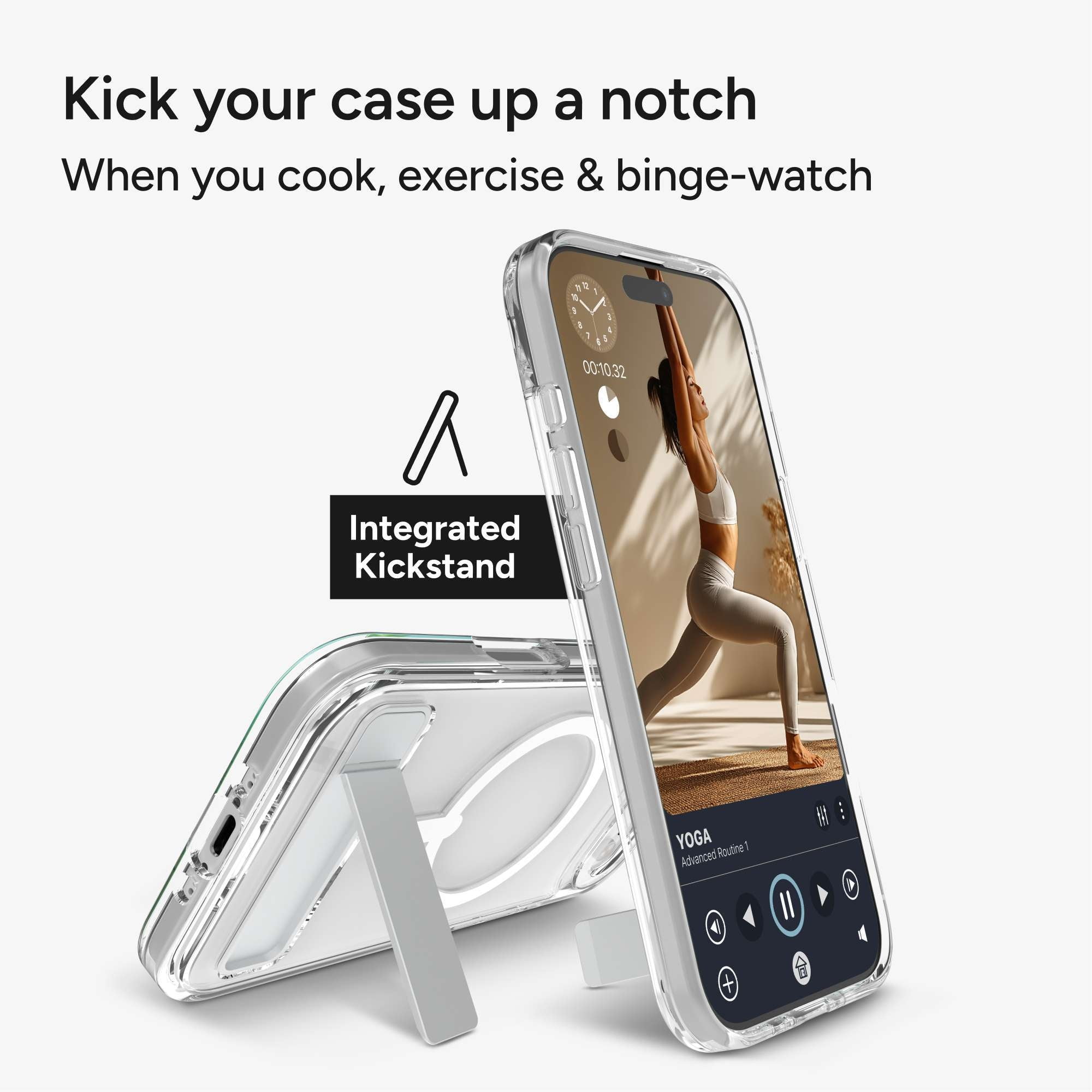ZAGG Clear Snap with Kickstand - Apple iPhone Air Clear Case with MagSafe and Built-In Kickstand