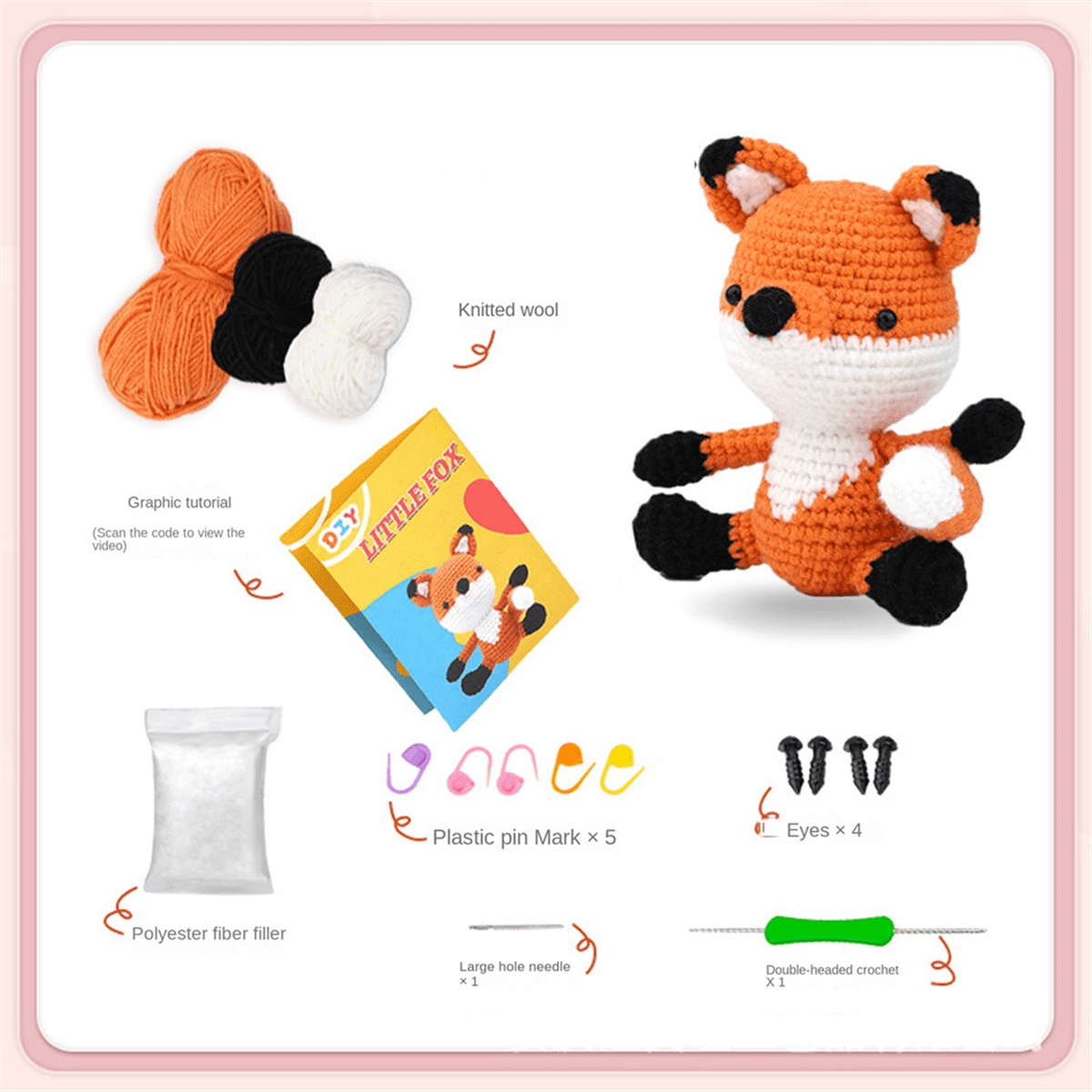 Fox DIY Learn-to-Crochet Kit – Thefablesstore
