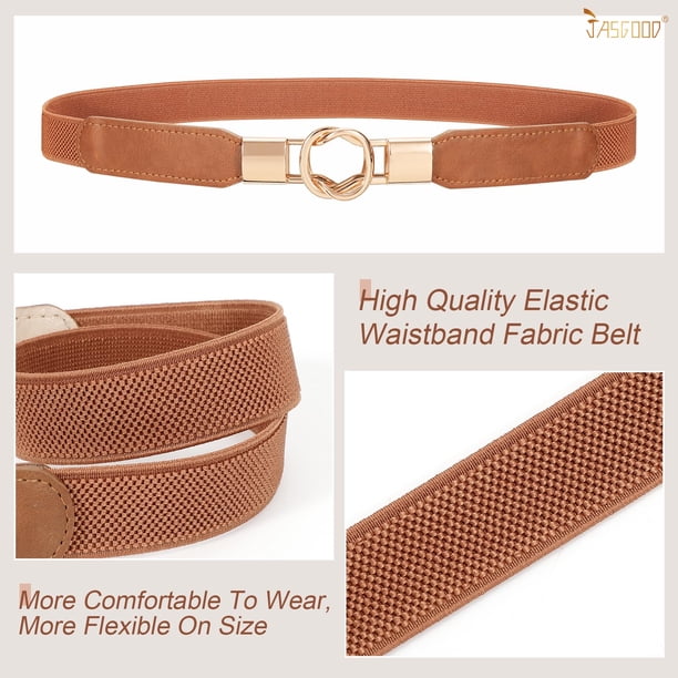 JASGOOD 3 Pack Women Belts Retro Elastic Stretchy Skinny  display picture 2