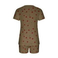 thumbnail image 7 of Women's Pajamas Sets Short Sleeve Lounge Sets Sleepwear Cherry T-Shirts Shorts Casual Two Piece Pjs Set, L, 7 of 7