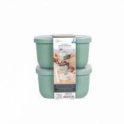 Mainstays Food Storage Snack Container, Plastic, Rectangle, Green, 19oz Capacity, Best Used for On-the-Go Snacks and Small Portions