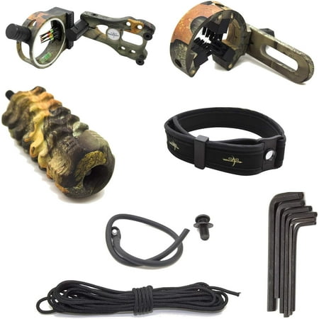 Archery Essential Accessory Upgrade Combo 5-pin Bow Sight Arrow Rest Stabilizer Braided Bow Sling Peep Sight