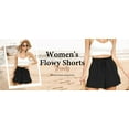 thumbnail image 3 of Asklazy Women's Casual Wide Leg Shorts High Waisted Adjustable Tie Knot Ruffle Shorts with Pockets, 3 of 11