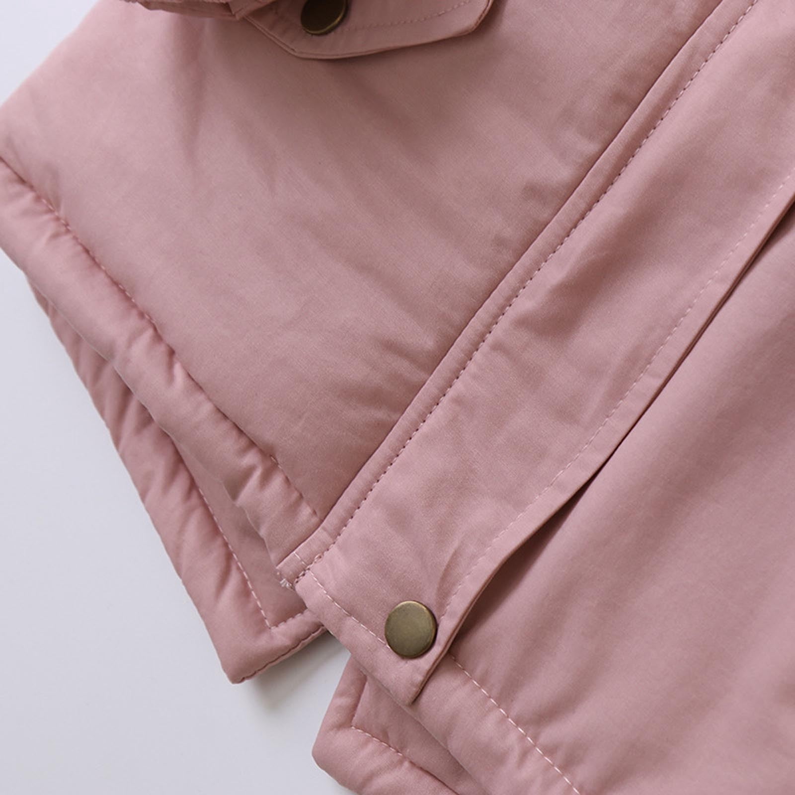 Odeerbi Toddler Winter Coat Kids Girls Outerwear Jackets Thickened Jackets Fleece Hoody Jackets Zip Up Coat Jacket Pink