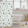 thumbnail image 3 of Manfei Kawaii Stars Shower Curtain 72Wx72L,Lovely Polka Dot Bathroom Curtain,Green White, 3 of 5