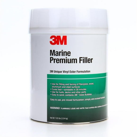 3M Boat Putty 46005 For Boat Repairs Above Or Below The Waterline; Light Yellow; 10 Minutes Working Time/30 Minutes Sanding Time; 88 Degree Fahrenheit Flash Temperature; 1 Quart Can; Single