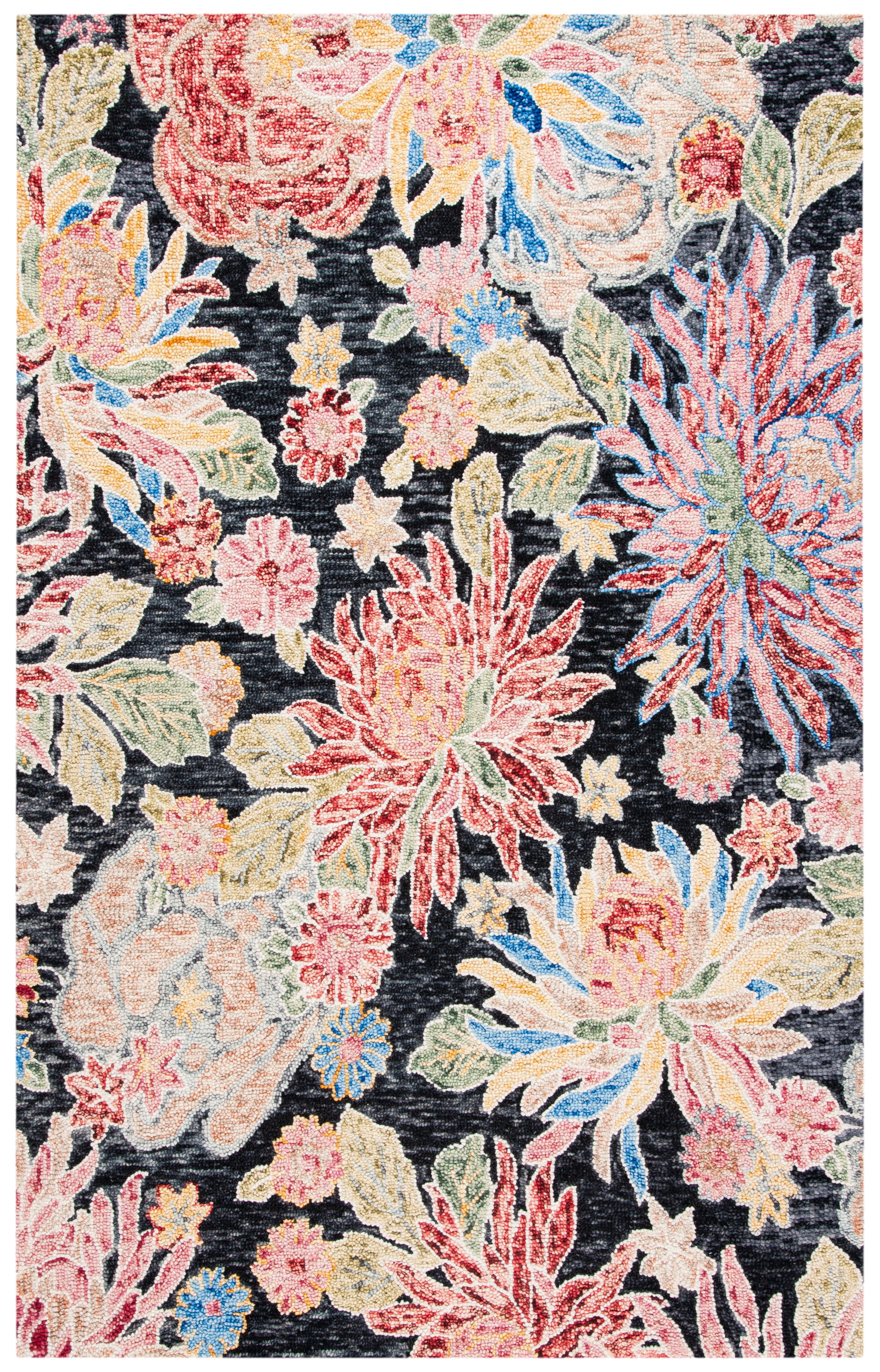 Safavieh Jardin Dahila Floral Area Rug, Charcoal/Red, 5' x 8'