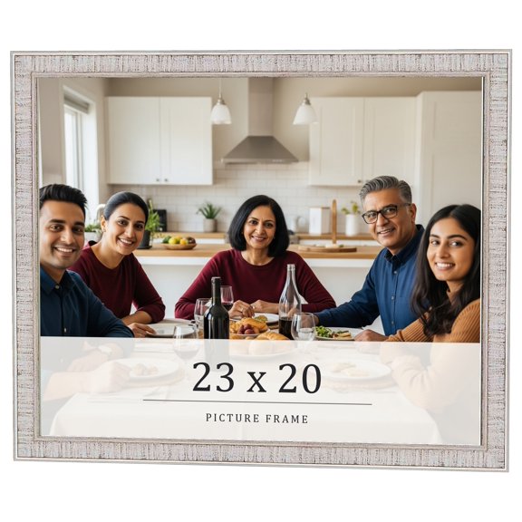 23x20 Frame White Real Wood Picture Frame Width 0.75 inches | Interior Frame Depth 0.5 inches |