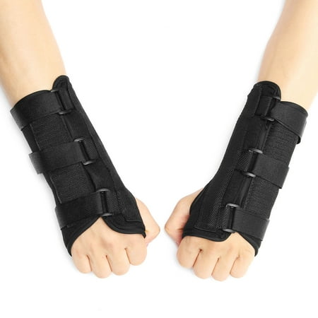 1 Pair Wrist Splint, Breathable Hand Stabilizer Brace for Carpel Tunnel Syndrome, Tendonitis, and Acute Sprains, Black