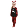 thumbnail image 2 of KelaJuan Matching Family 2PCS Pajamas Set, Cute Elk Print Raglan Plaid Long Sleeves Crew Neck Tops Elasticated Trousers Sleepwear, 2 of 6