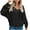Black, variant on Turilly Women's Casual Loose Solid Color Knit Sweater V-Neck Sweaters