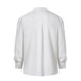 thumbnail image 3 of Caqnni Mens Vintage Court Shirts Stand Collar Hem Long Sleeve Puff Sleeve Shirt Ruffle Turtleneck Tops Vintage Performances Clothing Shirts (White,XL), 3 of 7