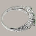 thumbnail image 4 of LBG British Made 9k White Gold Real Natural Emerald Womens Statement Ring - 33 size options - Size 8, 4 of 5