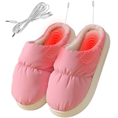 

1pair Women Men Winter Warm USB Heating Slippers Plush Typing Foot Warmer Cosy