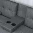 thumbnail image 5 of Modern Futon Convertible Sofa Bed with Adjustable Back with Cupholders, 5 of 8