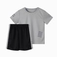 thumbnail image 2 of UAYOTSE Boys Summer Sports Outfit 2 Piece Quick Dry Short Sleeve T-Shirt & Athletic Shorts Set With Pocket,Sizes 5-6 Years, 2 of 5