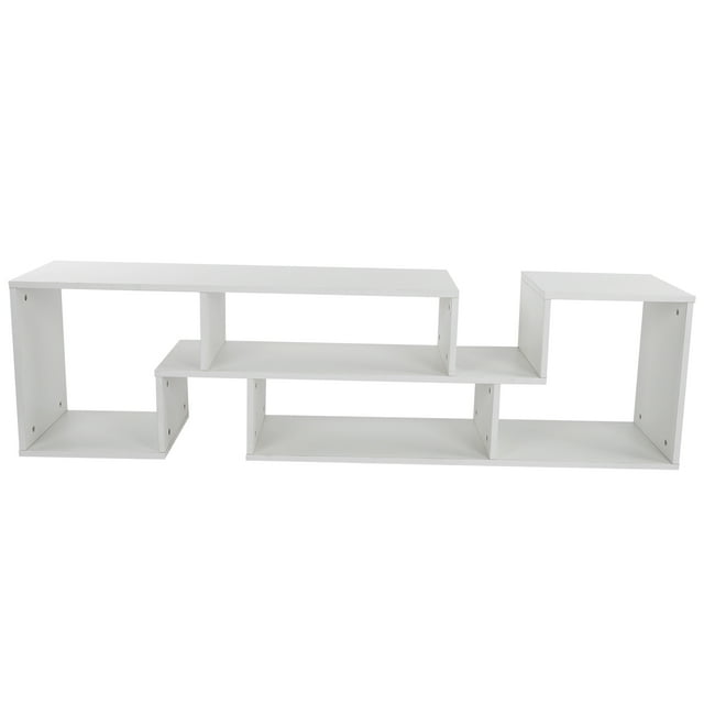 Meuble TV, Support Multimédia Longueur Ajustable en Panneau de Particules Facile à Utiliser Table TV Multifonction Facile à Assembler pour Salon