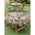 thumbnail image 4 of Outdoor Tablecloth with Umbrella Hole for Patio/Picnic/Party/Camping, Beige Cartoon Cats Waterproof Table Cloth Round Cover Washable, Modern Abstract Art Striped Cats (Dia 60"), 4 of 8