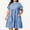 Blue, variant on Dress with Short Sleeves Conservative Dress with Pockets Loose Fit Plus Size 2026 Summer Plaid Print Crew Neck Pleated A Line Dresses for Women L-6XL