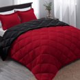 thumbnail image 1 of Basic Beyond Queen Comforter Set - Red And Black Comforter Set Queen Size, Reversible Bed Comforter Queen Set For All Seasons, 1 Comforter (88X92) And 2 Pillow Shams (20X26+2), 1 of 5