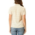 thumbnail image 4 of MODA NOVA Juniors Short Sleeve Tie Bow Neck Printed Blouse White Pink-Floral XS, 4 of 7