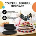 thumbnail image 2 of Exquisite Black 7" Heavy Duty 350 GSM Disposable Plastic Party Plates - 50 Count, 2 of 7