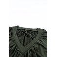 thumbnail image 4 of ABPHQTO Top de manga corta fruncido con cuello en V verde para mujer, 4 of 5