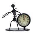 thumbnail image 2 of Classic Vintage Old Fashion Iron Art Musician Clock Figure Ornament for Home Office Desk Decoration Gift, 2 of 5