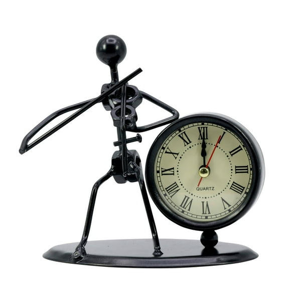 Agiferg Creative Wrought Iron Musical Instrument Villain Clock Wrought Iron Retro Personality Clock