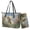 Labrador Dog Flroal Butterfly, variant on TSOVTHRID Hummingbird Hibiscus Floral Print Handbag and Wallet Set Tote Bag Top Handle Handbag with Matching Leather Wallet Large Capacity Shoulder Satchel Purse for Shopping