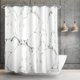 thumbnail image 1 of Cortina de baño de mármol Cortina de baño de tela gris y blanca para baño, 1 of 5