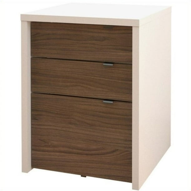 Atlin Designs 3 Drawer Filing Cabinet In White And Walnut Com Atlin Designs 3 Drawer Filing Cabinet, Walnut Filing Cabinet 3 Drawer