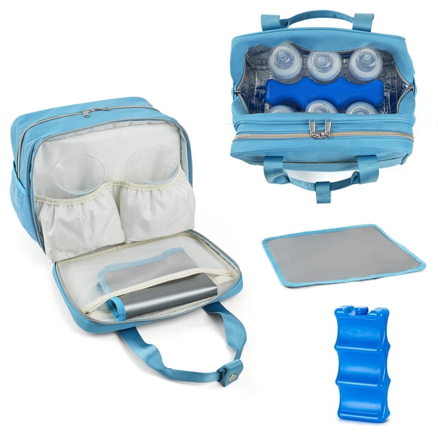 Bolsa de transporte GEMIU Hieler para leche materna 28 x 21 x 20 cm, color azul