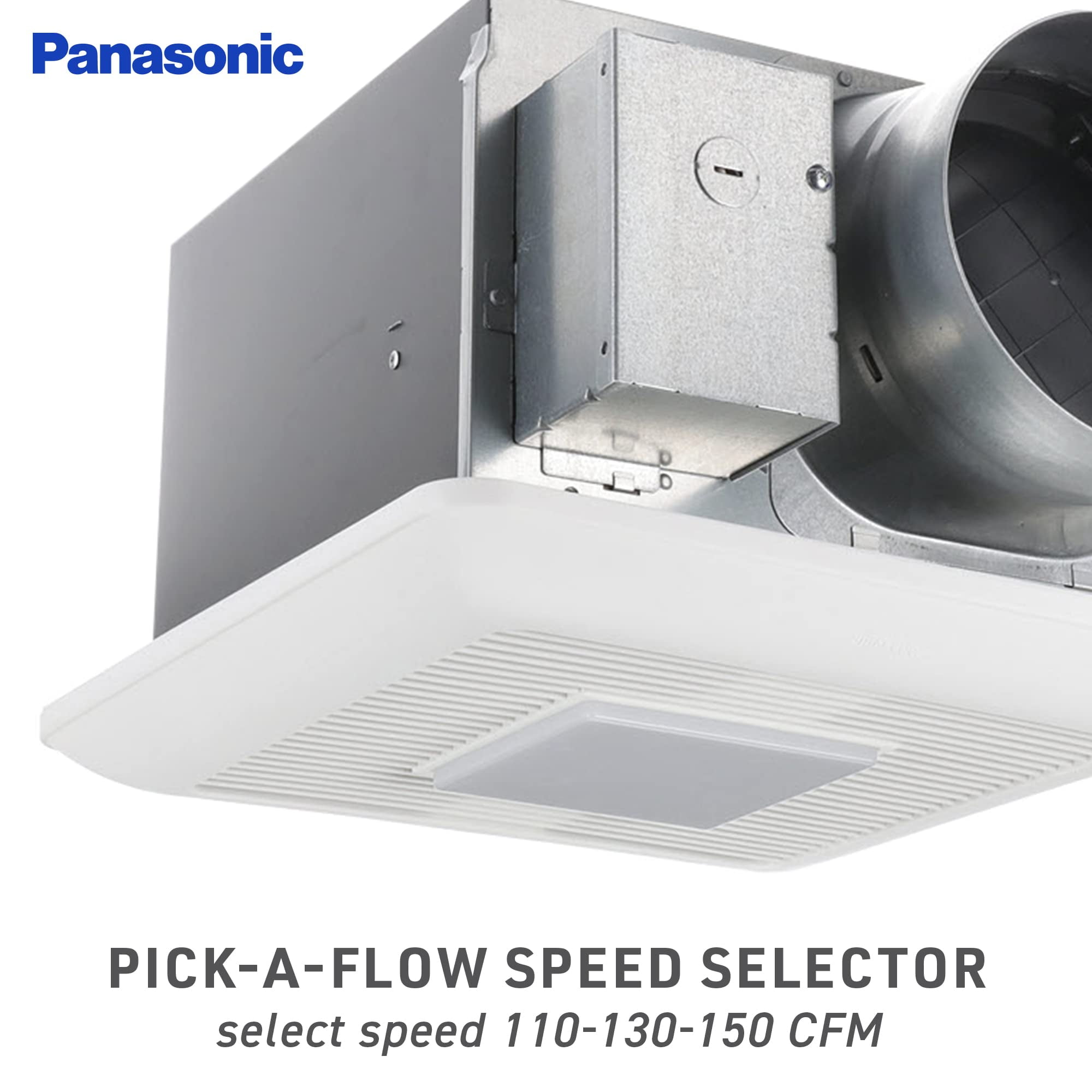 Panasonic WhisperCeiling Bathroom Exhaust Fan with Dimmable LED Light, 110-130-150 CFM, FV-1115VQL1