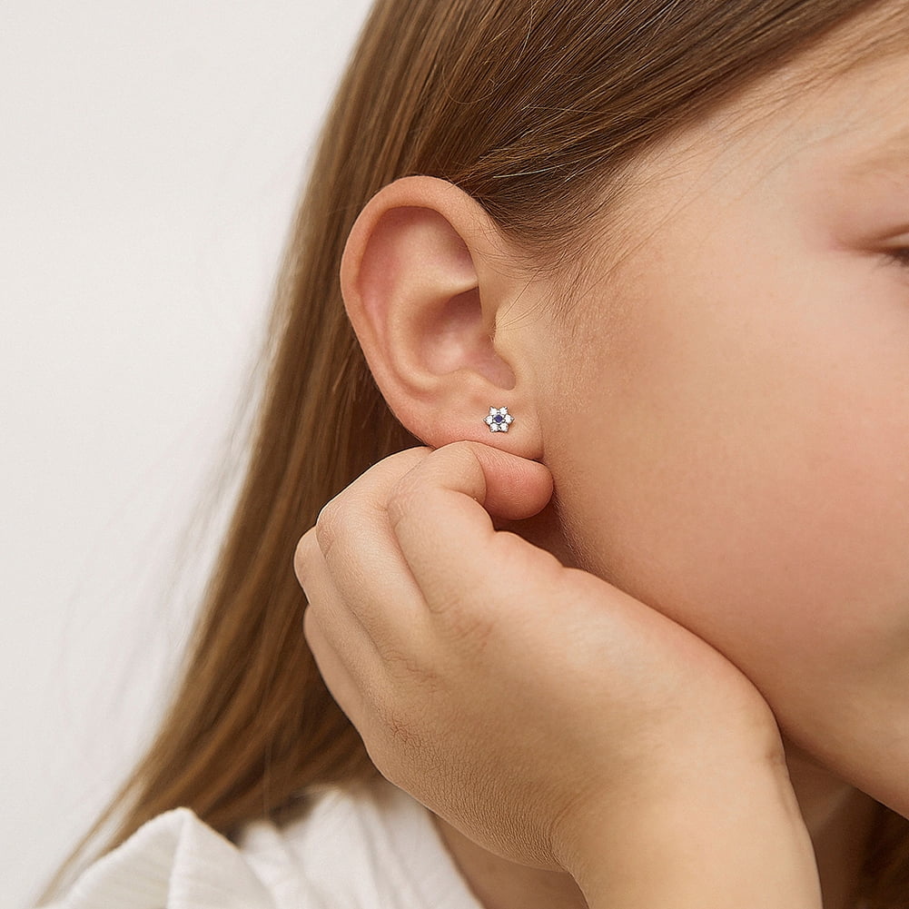 Boucles D'Oreilles Petite Créoles Pour Femme,Argent Sterling 925