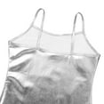 thumbnail image 6 of Oyolan Kids Girls Shiny Metallic Ballet Dance Camisole Tank Tops Party Vest Hip Hop Dance Tops Dancewear Silver 8, 6 of 7