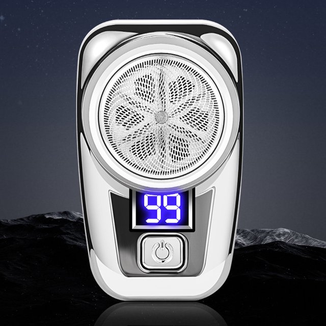 Mini afeitadora eléctrica afeitadora de barba portátil resistente al agua para el hogar (plata)