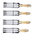 thumbnail image 2 of Conector de clavija de plátano chapado en oro, Preffair 4PCS Conector de banana Conector de banana de seis hojas Conectores de altavoz tipo banana Altamente versátiles, 2 of 8