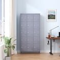 thumbnail image 3 of 15 Door Storage Locker 72 Inch Metal with Lock for Employees, Home Gym, Office, School, Garage,Gray, 3 of 8