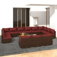 thumbnail image 1 of vidaXL 13 Piece Garden Lounge Set with Cushions Brown Poly Rattan, 1 of 4